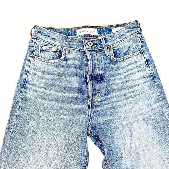 Denim Forum The Arlo High Rise Straight Button Fly Cotton Denim Jeans Size 25 - Picture 5 of 10